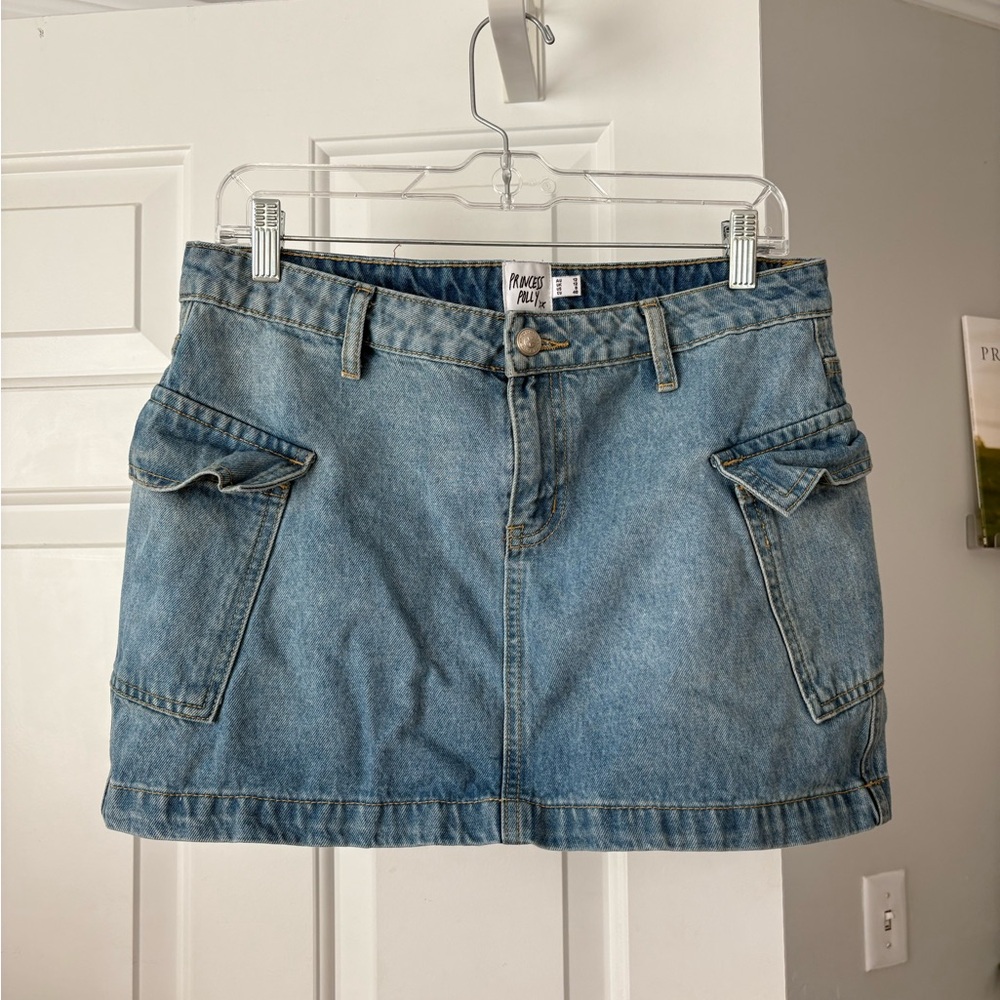 Princess Polly Light Blue Denim Skirt